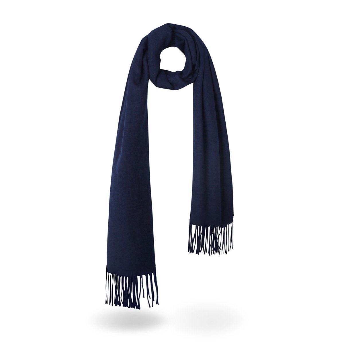 Large Soft Plaid Scarf Women Winter Knit Blanket Scarf Cashmere Feel Shawl and Wraps (Navy)