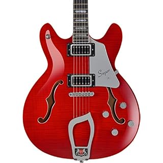 Hagstrom SUVIK-WCT Super Viking Corps semi-creux Cerise sauvage Transparent - Les Beatles, Paul McCartney, John Lennon, RIngo Starr, George Harrison