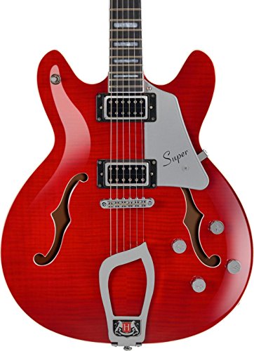 Hagstrom SUVIK-WCT Super Viking Corps semi-creux Cerise sauvage Transparent - Les Beatles, Paul McCartney, John Lennon, RIngo Starr, George Harrison Hagstrom SUVIK-WCT Super Viking Corps semi-creux Cerise sauvage Transparent