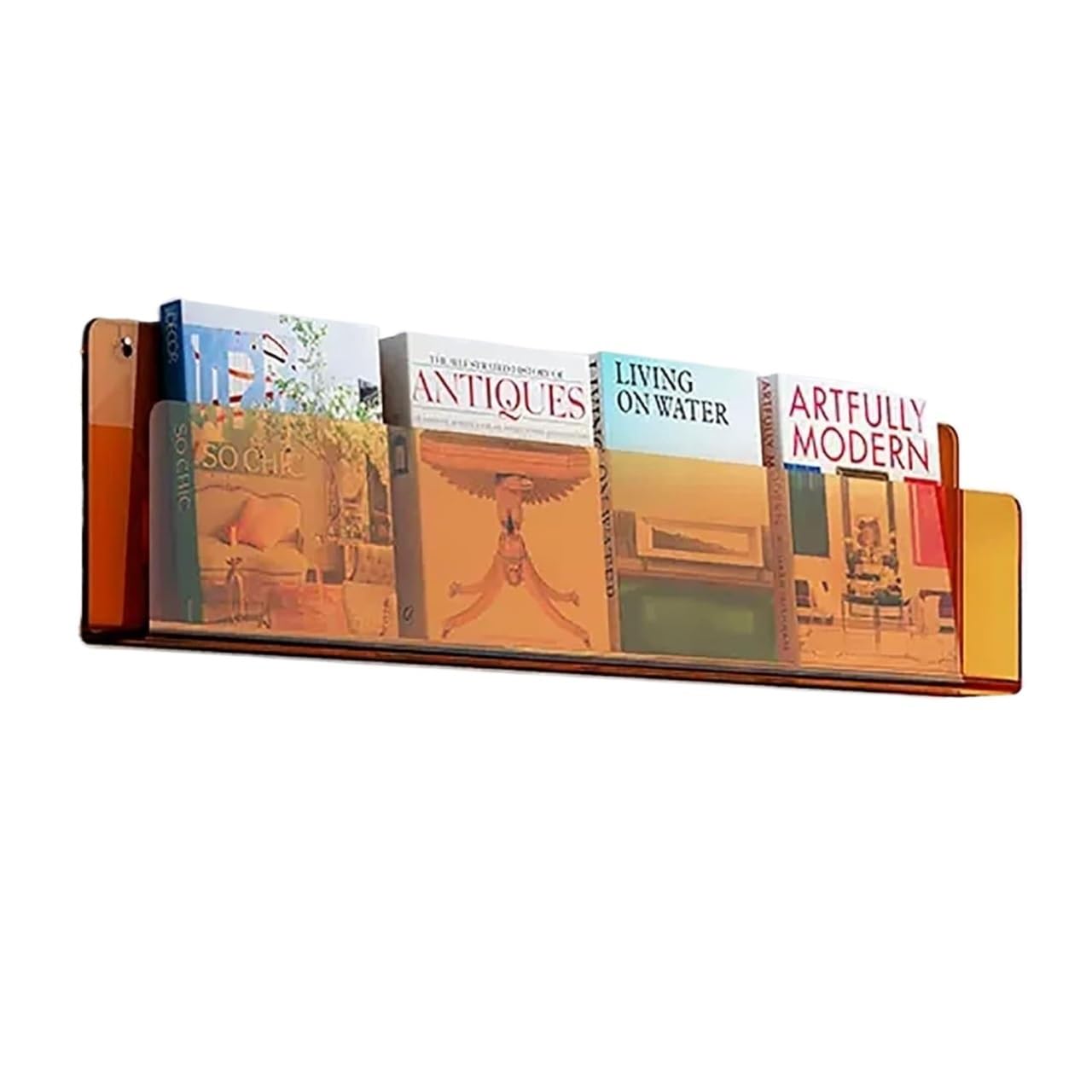 Fcfpxwtz Orange Clear Acrylic Wall Mount Magazine Holder Rack