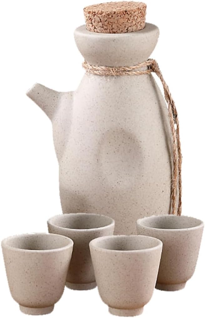 PRETYZOOM 1set Ceramic Sake Pot Strainer of Japanese Style Sake Drinkware Bottle Cups