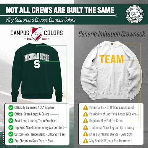 Image of NCAA College Sweatshirt Fleece Crewneck Pullover for Men and Women | Officially licensed NCAA college gameday crewneck pullover - 9 oz fleece lined sweatshirt with arch and logo design