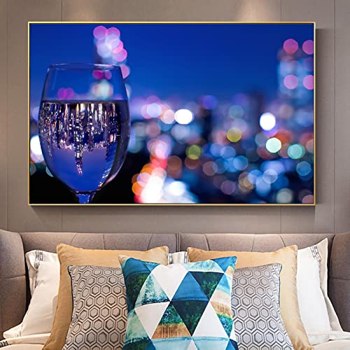 Impression sur toile de vin d'art mural moderne, affiche photo de plantes 60x80cm