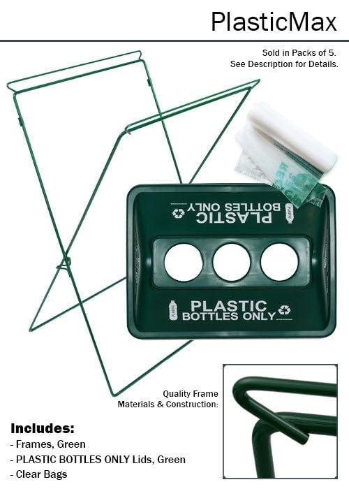 Zero Waste Event Trash and Recycling System | Portable Plastic Bottles Recycling | Great for Events, Festivals, Schools - Green