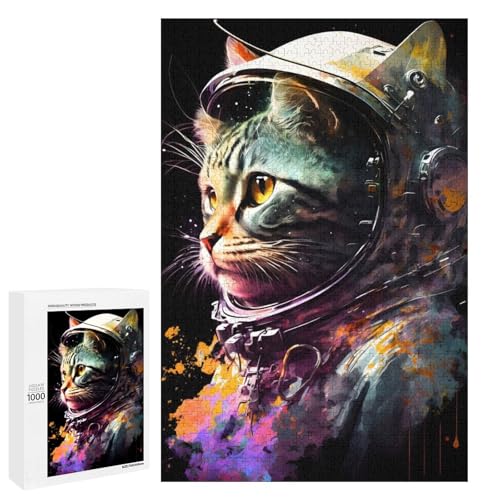 Cadeau anti-stress 1000 PCS et puzzle de chat dans l'espace pour un anniversaire