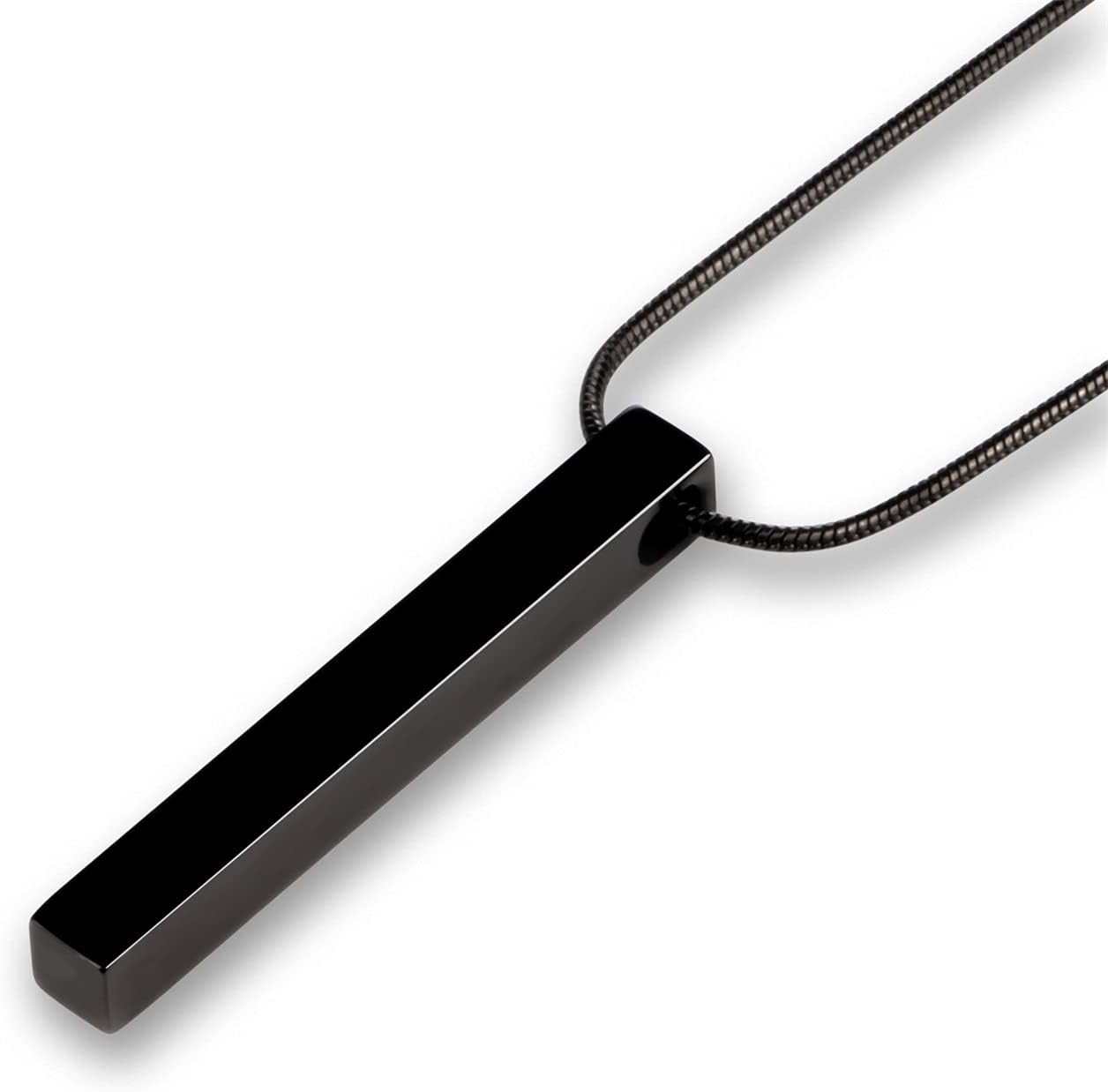 Stainless Steel Couple Necklace for Men and Women, Bar Pendant Matching Necklaces 22 Inches Snake Chain, Unisex