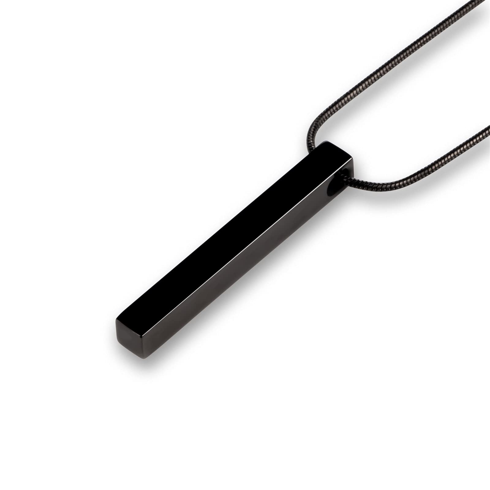 WikavanliStainless Steel Couple Necklace for Men and Women, Bar Pendant Matching Necklaces 22 Inches Snake Chain, Unisex