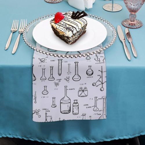 Servilletas de tela estampadas 2 piezas blancas cuadradas miniatura 4