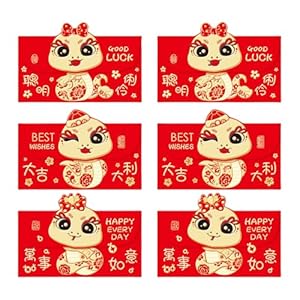 Ohodhmnu 6 Stück Rötung Umschläge Schlangenjahre