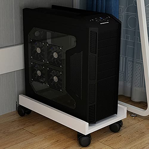 Smay CPUスタンド PCスタンド キャスター付き台車 会社 オフィス 移動 自宅 便利用品 デスクトップ用 ほこり対策 掃除がラク 収納カート 足元収納 バッフル付き
