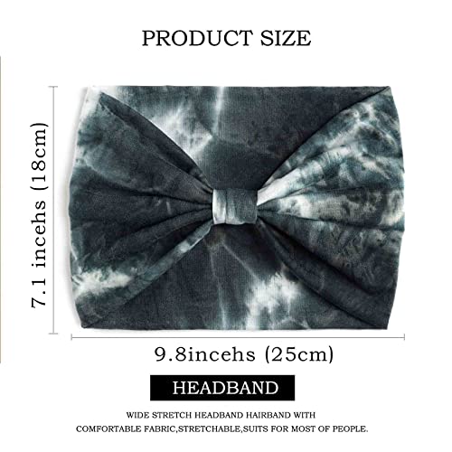 Olbye Wide Headbands Women Knotted Headband Non Slip Elastic Hair Bands Tie Dye Turban Head Wraps Workout Yoga Sports Sweatbands Boho Headbands For Women Fashion Hair Accessories Pack Of 6 (Pattern A) #TOP4