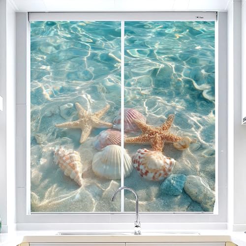 Vinilo adhesivo decorativo para ventana con diseño Underwater Beach miniatura 5