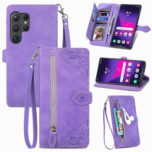 Étui pour Samsung S24 violet en cuir premium à rabat