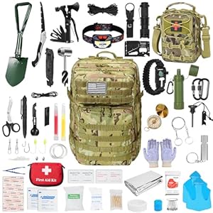 Survival First Aid Kit,99PCS Professional Survival Gear Large Hiking Backpack with Emergency Equipment Outdoor Adventure Accessories,Gift for Men Father