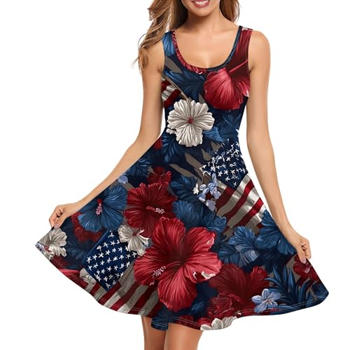 Image of TOADDITDO Womens Summer Sleeveless Tank Dress with 2 Side Pockets XS-4XL Plus Size