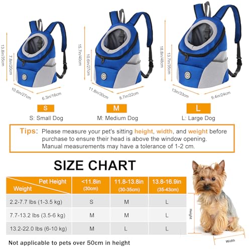 M MUNCASO Hundetrage-Rucksack Welpentasche Kleine Haustier-Fronttasche mit Atmungsaktivem, Head-Out-Design, Wasserdichter Boden für Reisen, Outdoor, Wandern
