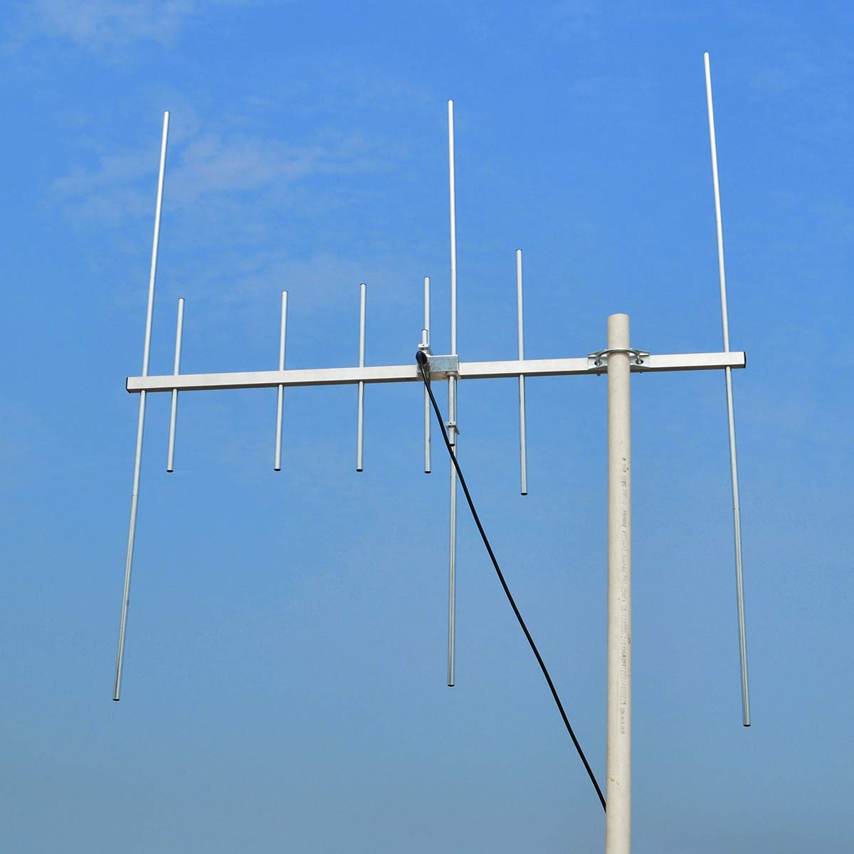 HYS Antena Yagi de Doble Banda 9,5/11,5 dBi 100 W 8 Elementos Haz 2 Meters / 70 cm VHF/UHF Exterior con Perno en U para Radio Digital Repetidor Ham Mobile 144/430 MHz TC-YG08UV