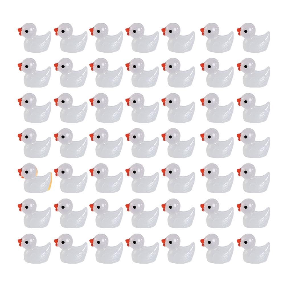 Mini patos de resina luminosos que brillan en la oscuridad para manualidades creativas