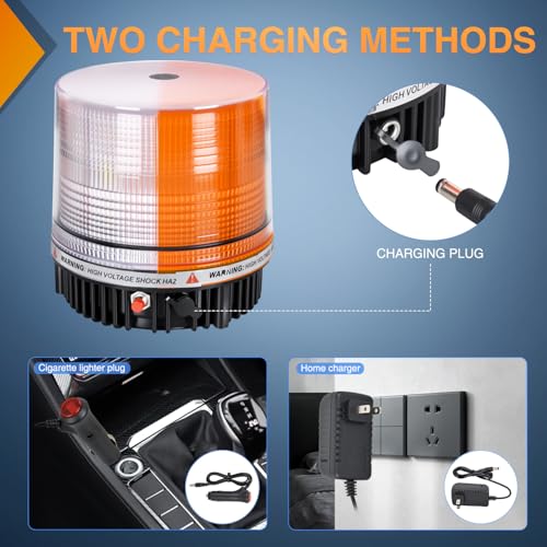 Image of Nilight 18LED Strobe Lights Amber White Wireless Rotating Beacon Light
