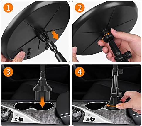 Coverzone Araç içi Telefon Tutucu Tepsisi Araba için Ayarlanabilir 8,3 inçlik Tepsi Üstü Telefon Tutucu, Telefon Yuvası ve 360 ° döndürme özellikli Araba Yemek Tutucu Tepsi - Görsel 5