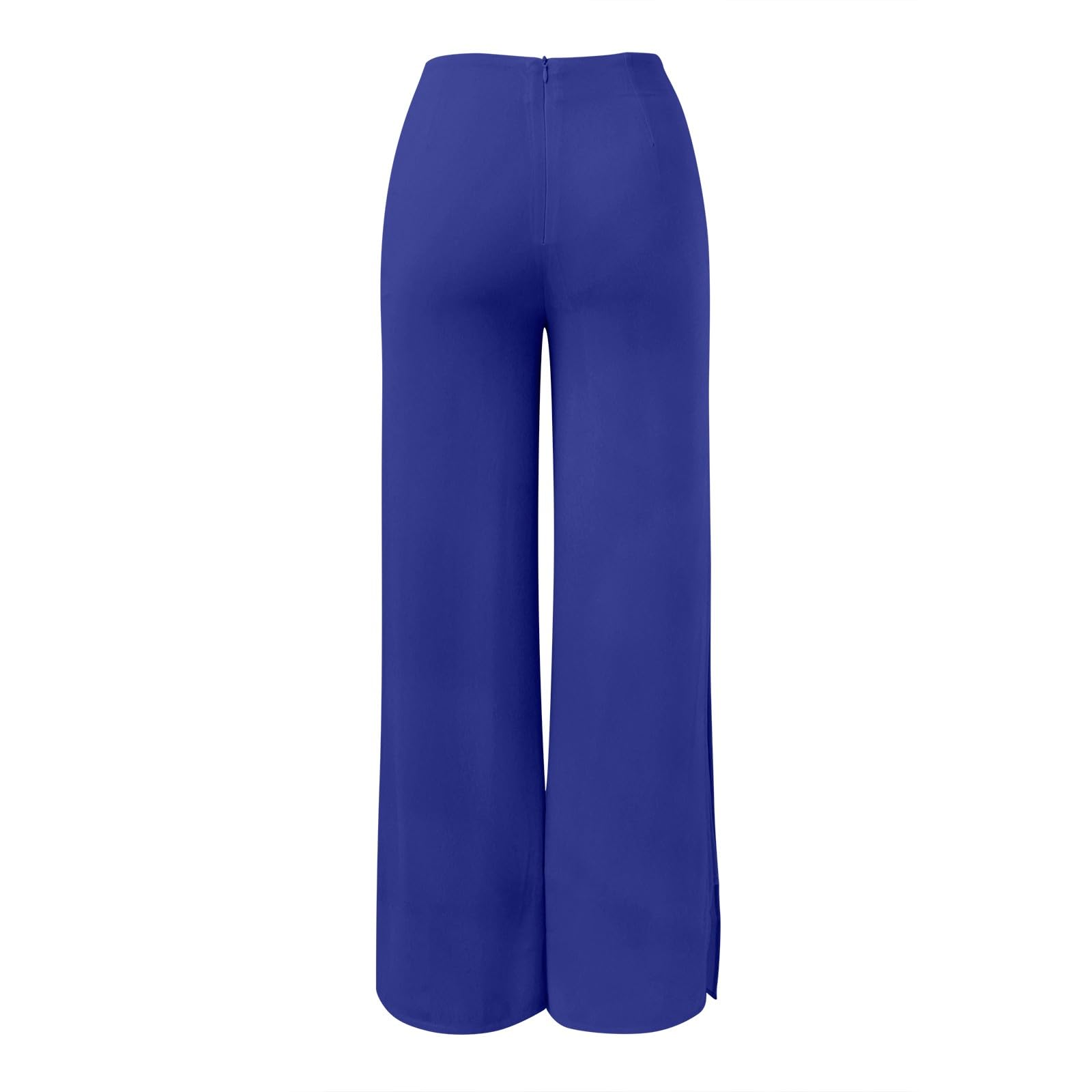Pantalon Femme Léger en Mousseline de Soie Haute Élastique Modèle Fluide à Jambe Droite Évasée pour Événements #303
