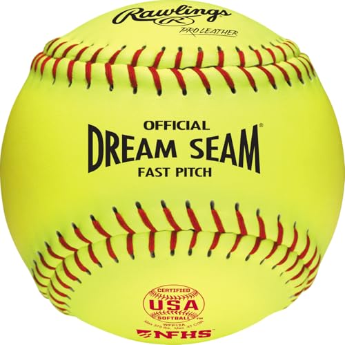 Balles de fastpitch Rawlings Dream Seam en cuir Pro Leather lot de 12 pièces