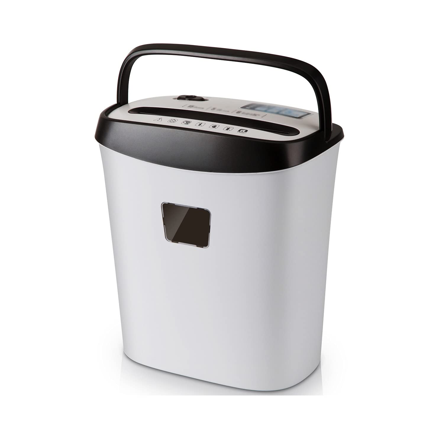Przenośna, 4-poziomowa mini niszczarka do papieru, do użytku biurowego i domowego, niszczenie poufnych dokumentów o dużej mocy, możliwość niszczenia płyt CD, kart, spinaczy biurowych, biała