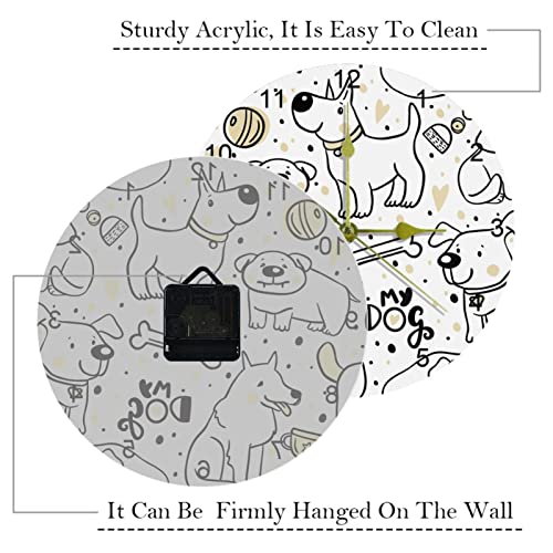 Horloge murale silencieuse contre le tic-tac forme chien - 4