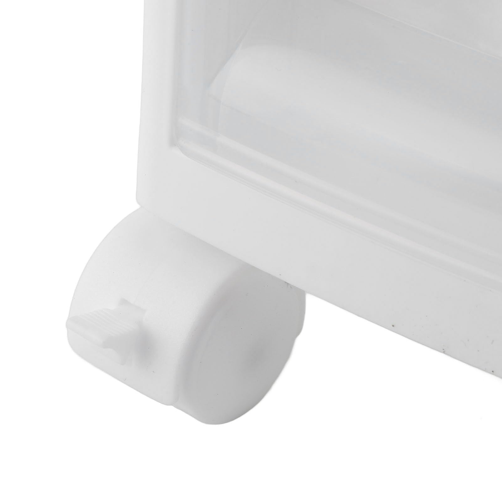 plplaaoo Badezimmerspeicherschrank Plastik Schmaler schlanker Organizer Kleiner Eckschrank mit 2 Schubladen und 4 Rädern für Toilettenpapier Küche Wäsche (16 cm)