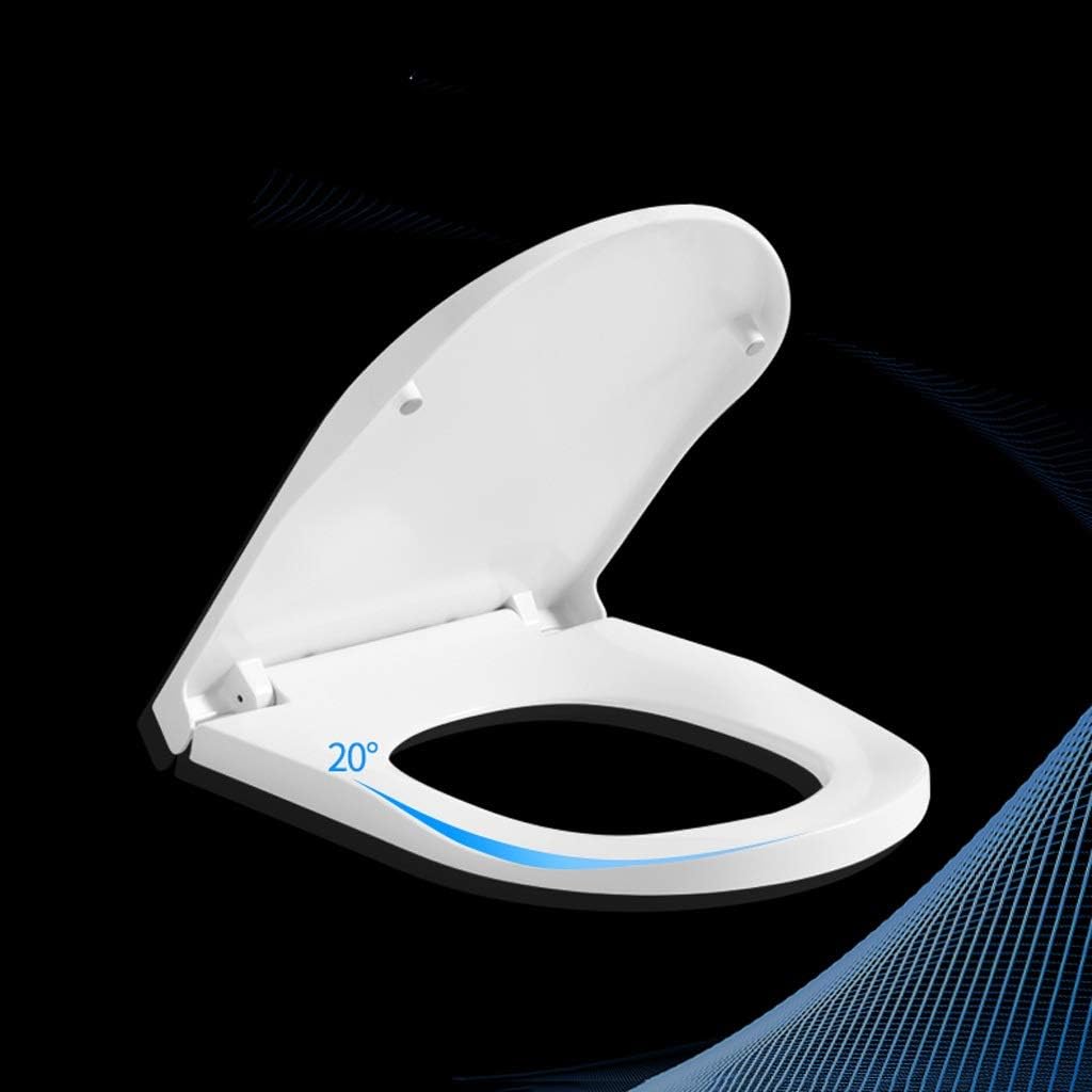 Elongated Wooden Toilet Seat, Heavy Duty Molded Wood With Technology, White Cover Universal Thickened