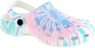 Zuecos de EVA para mujer, plantilla moldeada, ligeros, cómodos, elegantes, para piscina, playa, jardín, colorido, teñido anudado