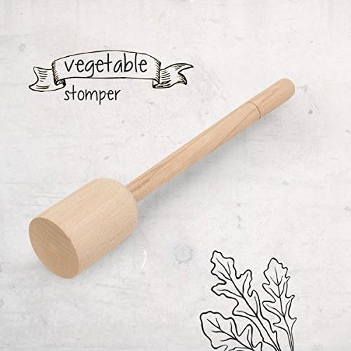 Raw Rutes - Compact Vegetable Stomper-Tamper Packer-Pounder for Making Sauerkraut, Pickles, Kimchi and More!