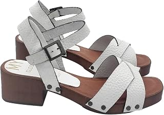 White sandals with crossed leather straps - Made in Italy - MY174 BIANCO (9 US, WHITE)