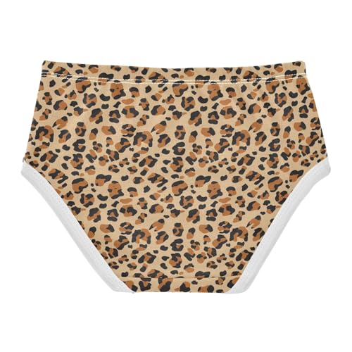 Joisal Cotton Girls Underwear Toddler Leopard Print Black Brown Spots Little Girl Panties Durable Briefs Kids Undies 2t2