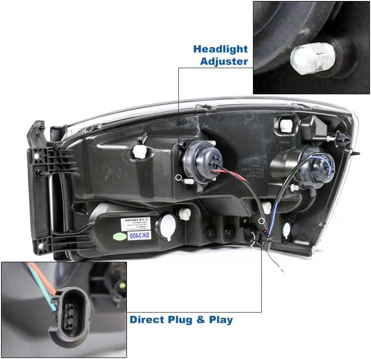 LED Black Projector Headlights Headlamps For 2006-2008 Dodge Ram 1500 2500 3500