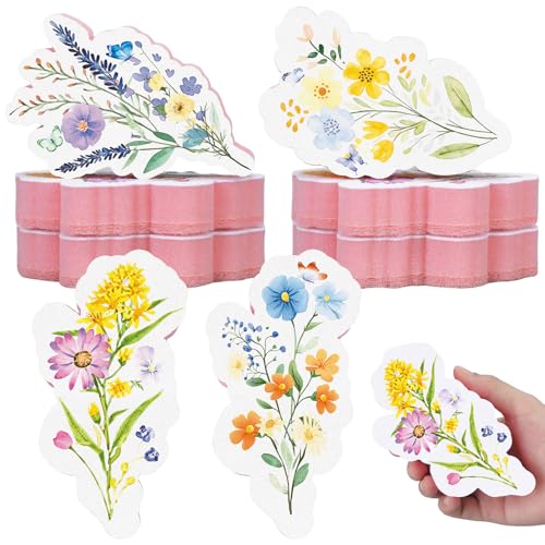 Tigeen 8 Pcs Wildflower Sponges Set Cute Kitchen Sponges Scrubber Bulk