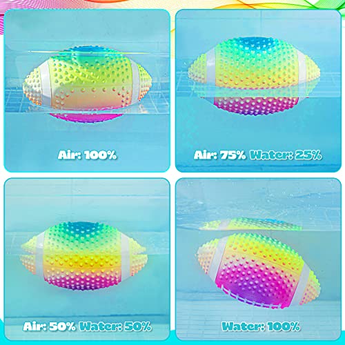 Hiboom Swimming Pool Water Football, Soft Beach Games Waterproof Ball For Kids, 9.6 Inch Pvc Rainbow Colorful Non Slip Underwater 4Th Of July Party Dive Toys Gift For Adults And Family #TOP4