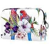Design attrayant : chaque trousse de maquillage est imprimée avec différents motifs, belle, exquise et adorable, avec une fermeture éclair noire sur le dessus, elle peut garantir que vos articles ne tombent pas facilement