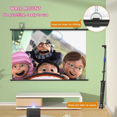 Tela de projeção com suporte 120 Inch Tripod office home wall-mounted simple screen 16:9 4K HD outdo