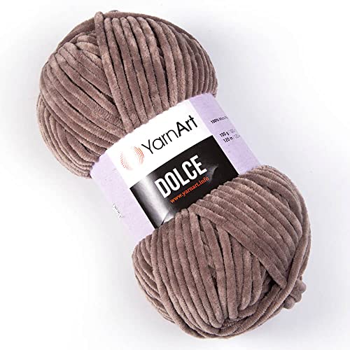 Yarn Art Dolce Yarn 100% MicroPolyester Velvet Blanket Amigurumi Super Bulky :6 Baby Chenille Yarn (1 Skein) (754)