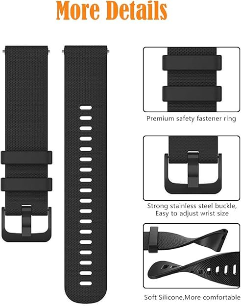2 Pack Correas Silicona Compatible Garmin 22mm miniatura 6