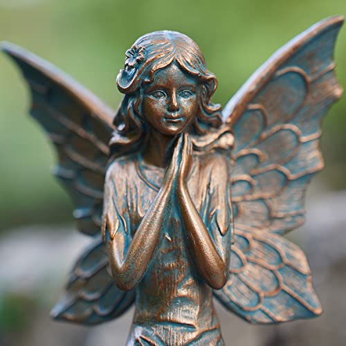 Qzvanlon Fairy Garden Statue - Resin Solar Angel Figurines Garden Outdoor Decorations With Solar Crackle Glass Globe Lights, For Lawn Yard Patio Porch, Ornament Gift #TOP7