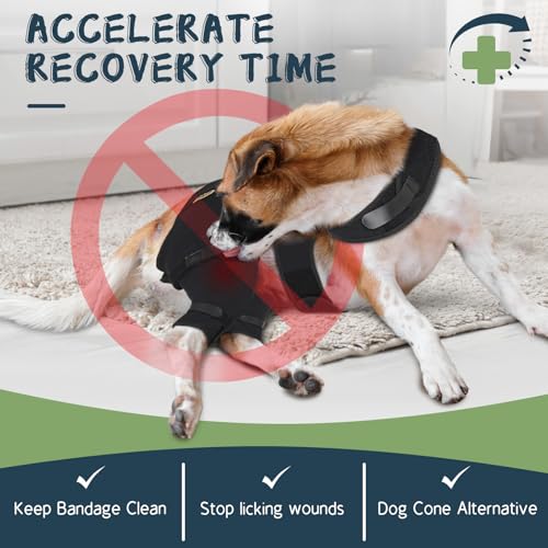 Image of Supet Dog Rear Leg Sleeve to Stop Licking,Breathable Recovery Sleeve After Surgery, Back Leg Wound Cover for Hip and Thigh, Dog Cone Alternative