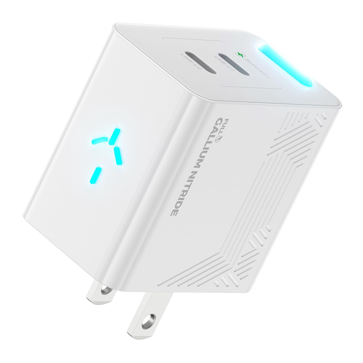 35W RGB Eco Fast Charger: USB C Charging Block 2-Port Wall Charger with Foldable Plug for iPhone 17/16/15 Series, iPad, Galaxy S25/S24/S24 Ultra/S23, Pixel 10/9/8, iPad (Stardust White)