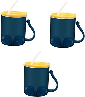 TOYANDONA 3 Pçs Copos De Palha Com Tampa Copo De Água Para Crianças Copo De Leite Copo De Água Copo De Água Copo De Aço Inoxidável Caneca De Água De Preservação De Calor Com Tampa Copos