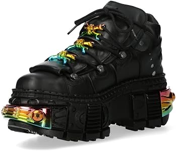 Amazon.com | New Rock Boots WALL106-S23 Mens Metallic Black Amazon.com | New Rock Boots WALL106-S23 Mens Metallic Black
