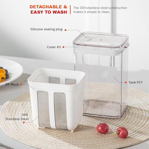 Image of Xmart India Greek Yogurt Maker 1100ML with Strainer & Lid, Hung Curd Maker, Whey Separator for Homemade Yogurt, Cheese & Shrikhand, Kitchen Storage Container