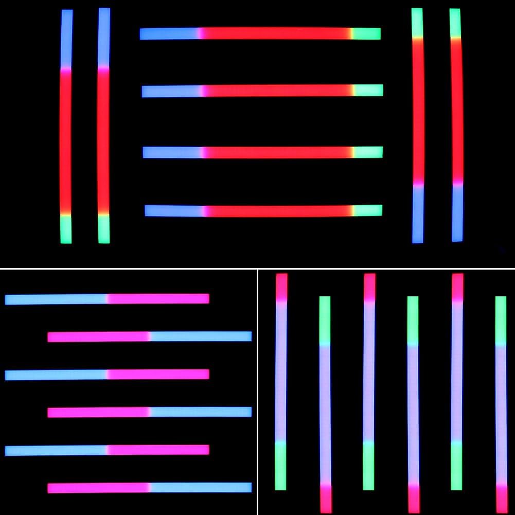 Examples of pixel control effects with different color patterns across the light bar