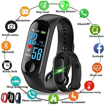 SClout M3 Bluetooth Fitness Smart Health Band/Smart Fitness Band Compatible for All Device (Black)