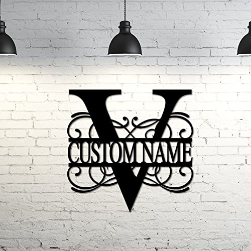 Cadeau de pendaison de crémaillère avec ce panneau monogramme V en métal
